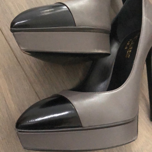 SAINT LAURENT Janice Nappa Leather Grey/Black - Picture 5 of 7